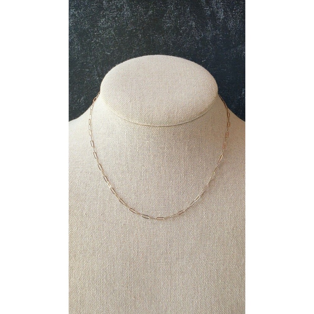925 Sterling Silver Paperclip Adjustable Chain Necklace Vintage